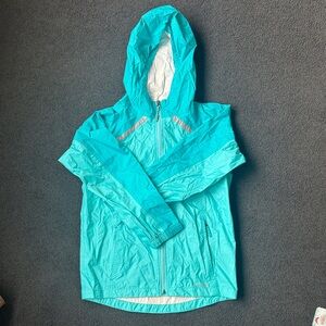 L.L. Bean Teal and White Hooded Jacket